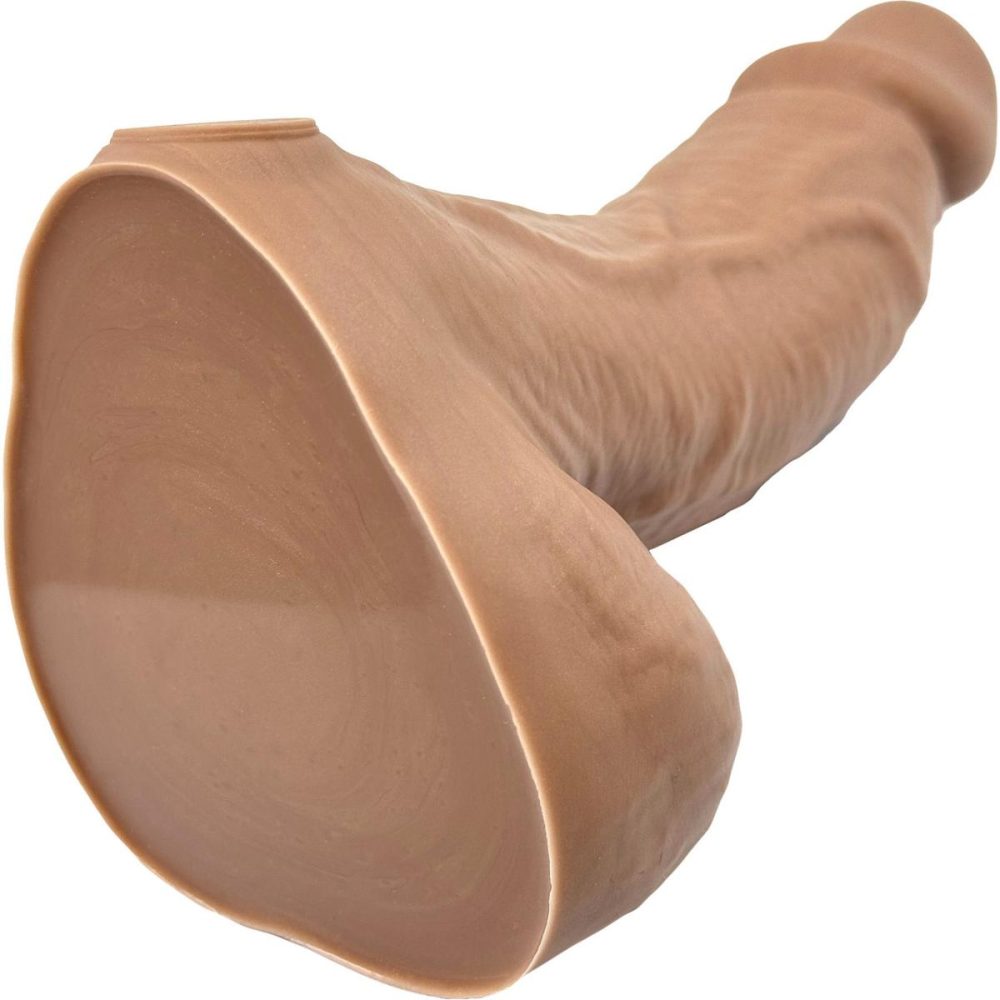 A-Spot Dildos | BIG Daddy Dallas Large 8" Platinum Silicone Realistic Dildo – Caramel