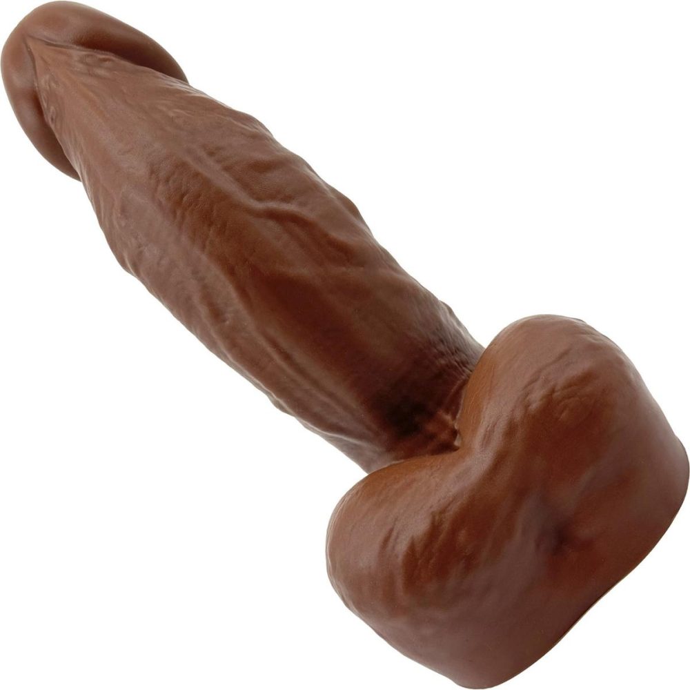 A-Spot Dildos | BIG Daddy Dallas Large 8" Platinum Silicone Realistic Dildo – Chocolate