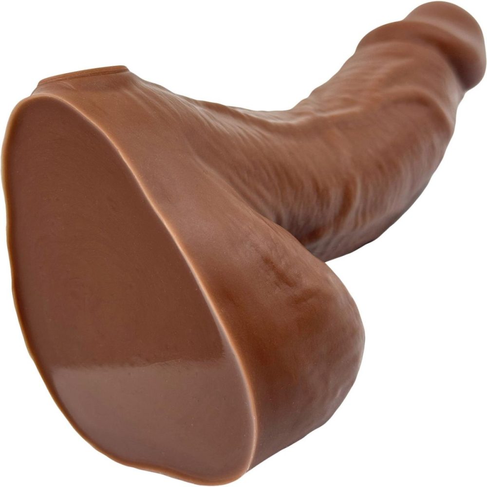 A-Spot Dildos | BIG Daddy Dallas Large 8" Platinum Silicone Realistic Dildo – Chocolate