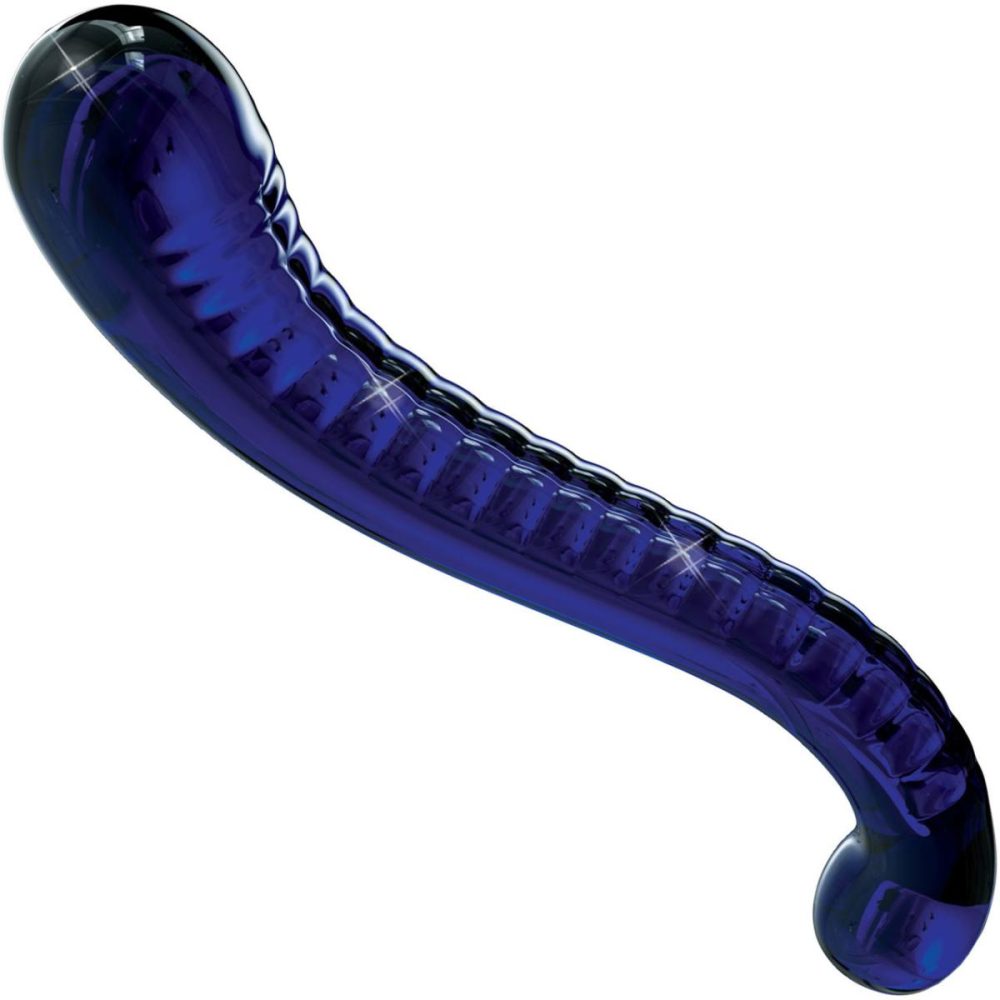 A-Spot Dildos | Icicles No. 70 G-Spot Blue Glass Dildo