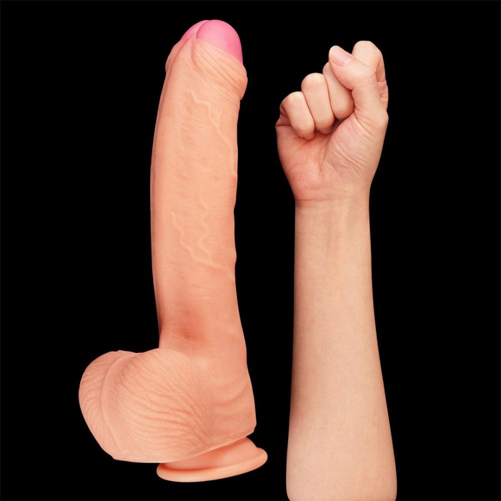 A-Spot Dildos | Leman Russ XL 8" Realistic Dual Density Silicone Dildo With Suction Cup & Balls