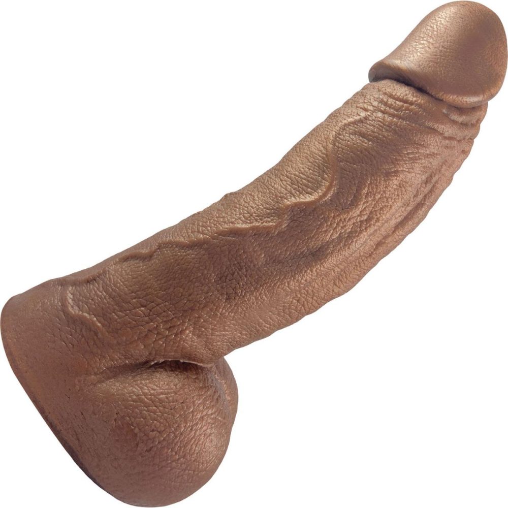 A-Spot Dildos | The Titan Giant 8.5" Platinum Silicone Ultrarealistic Dildo With Balls – Chocolate