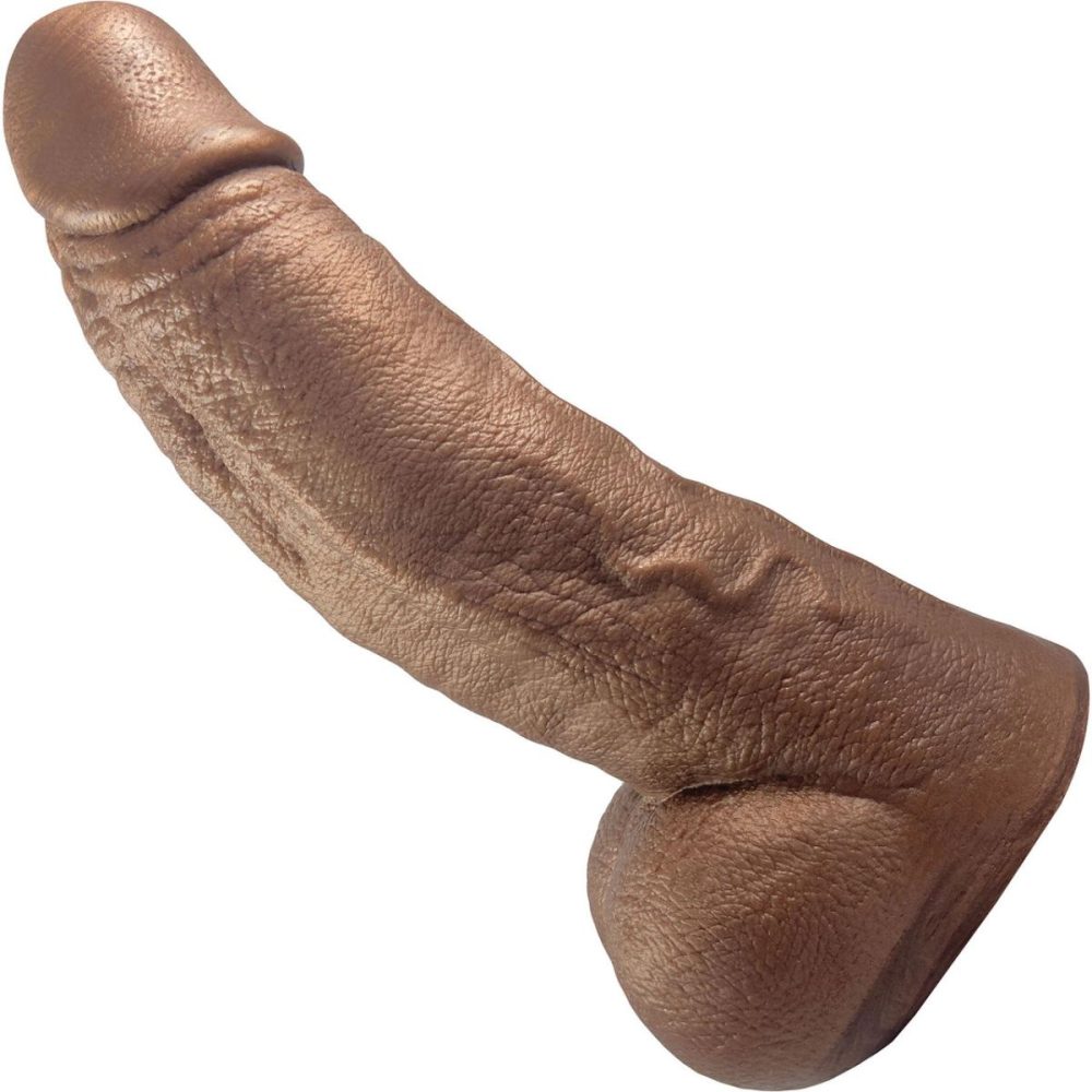 A-Spot Dildos | The Titan Giant 8.5" Platinum Silicone Ultrarealistic Dildo With Balls – Chocolate