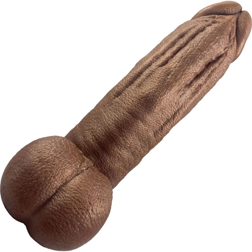 A-Spot Dildos | The Titan Giant 8.5" Platinum Silicone Ultrarealistic Dildo With Balls – Chocolate