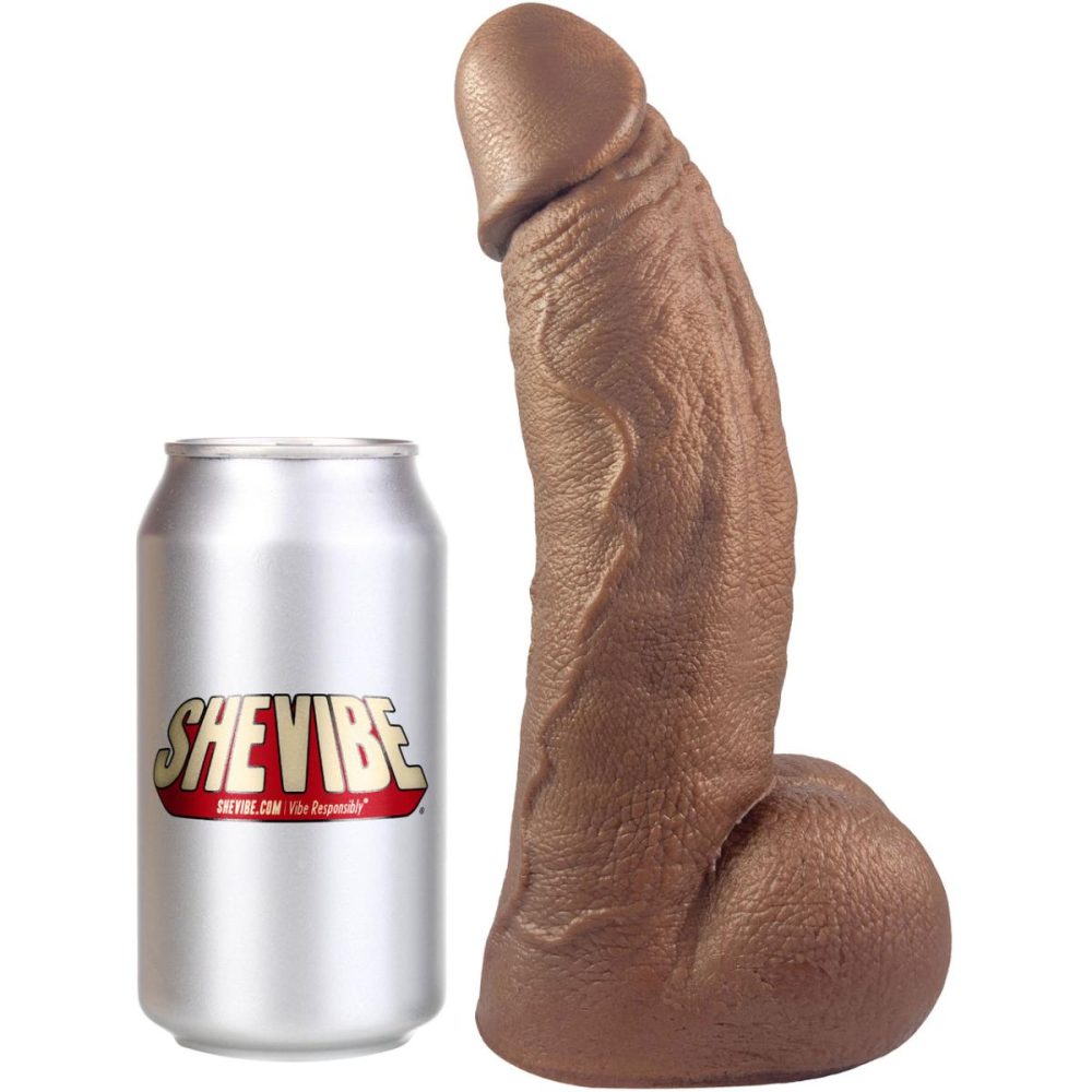 A-Spot Dildos | The Titan Giant 8.5" Platinum Silicone Ultrarealistic Dildo With Balls – Chocolate