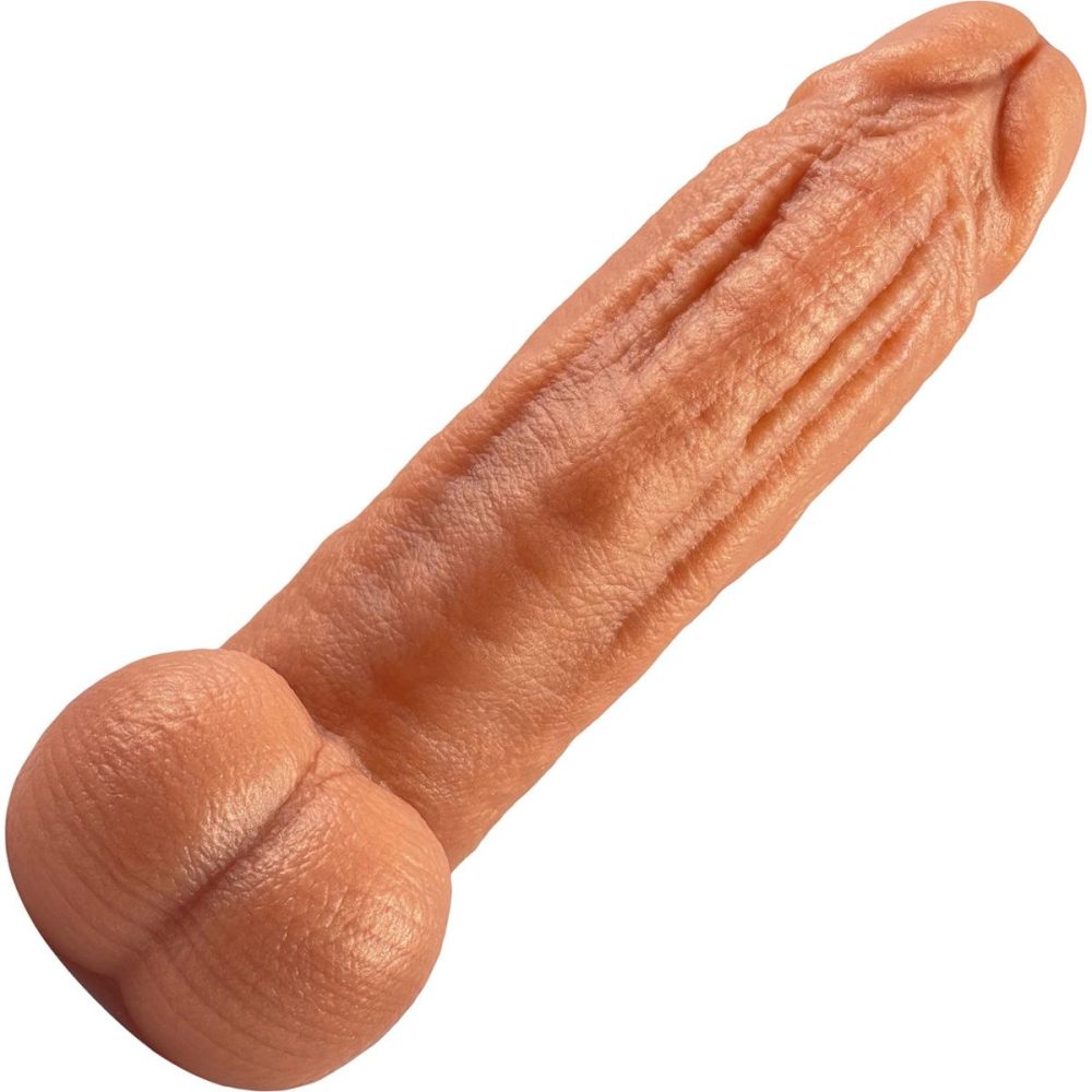 A-Spot Dildos | The Titan Small 6" Platinum Silicone Ultrarealistic Dildo With Balls – Caramel