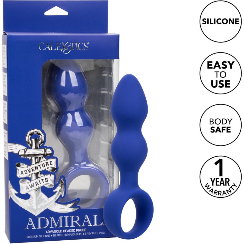 Anal Beads | Admiral Advanced Beaded Silicone Anal Probe – Blue