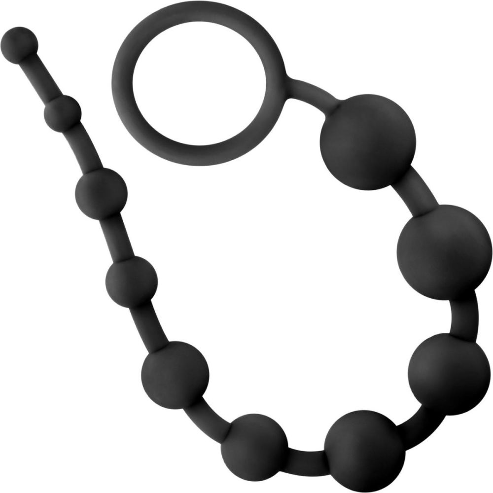 Anal Beads | Anal Adventures Platinum Silicone 10 Anal Beads – Black