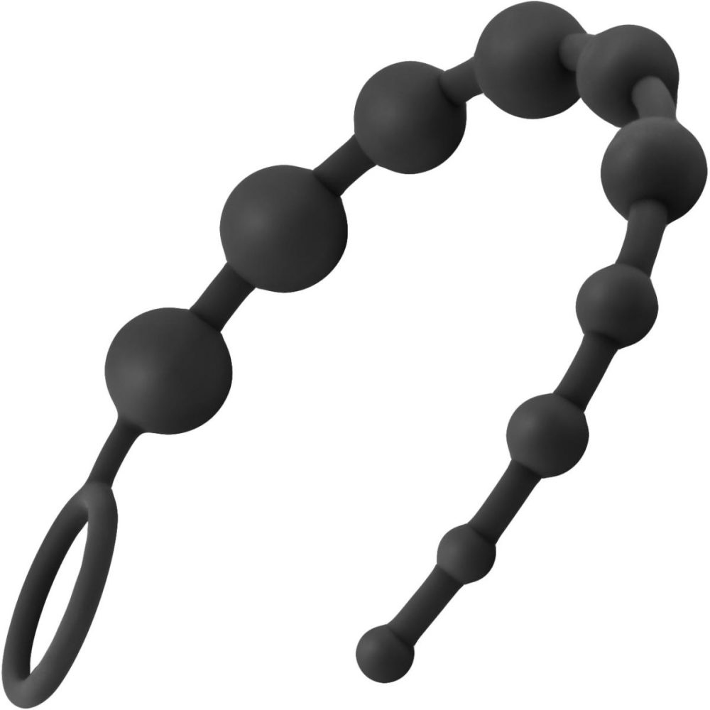 Anal Beads | Anal Adventures Platinum Silicone 10 Anal Beads – Black