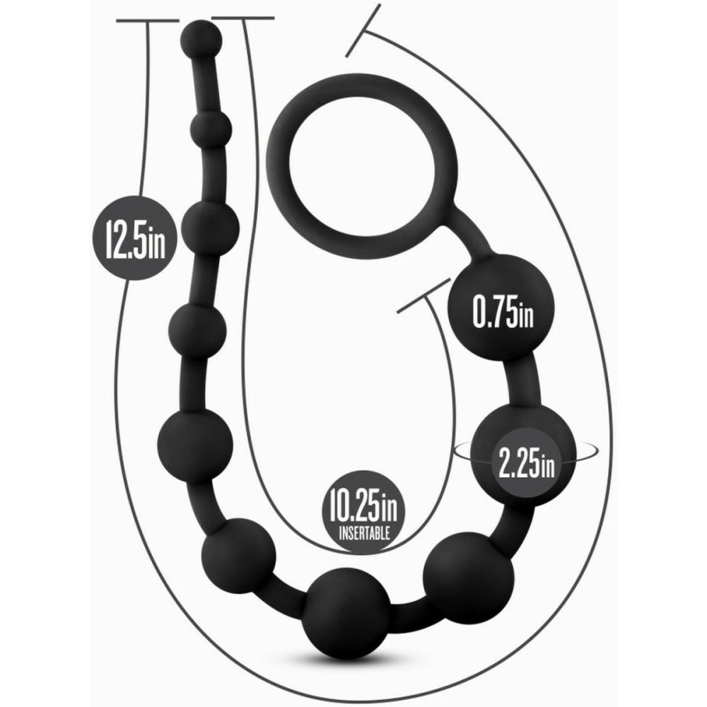 Anal Beads | Anal Adventures Platinum Silicone 10 Anal Beads – Black