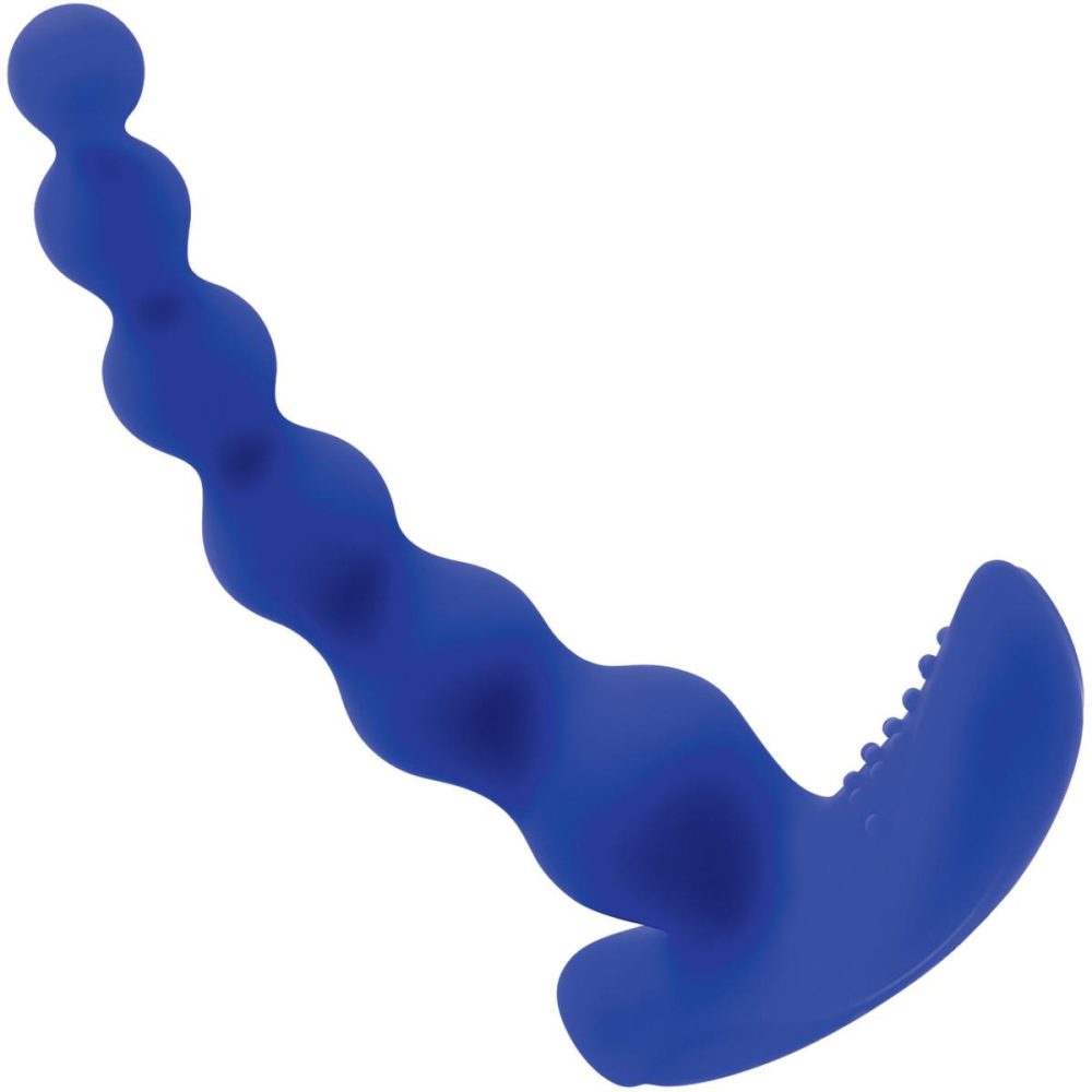 Anal Beads | Beaded Pleasure Rechargeable Waterproof Silicone Vibrating Anal Beads With Remote – Blue