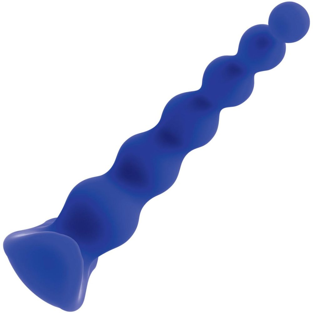 Anal Beads | Beaded Pleasure Rechargeable Waterproof Silicone Vibrating Anal Beads With Remote – Blue