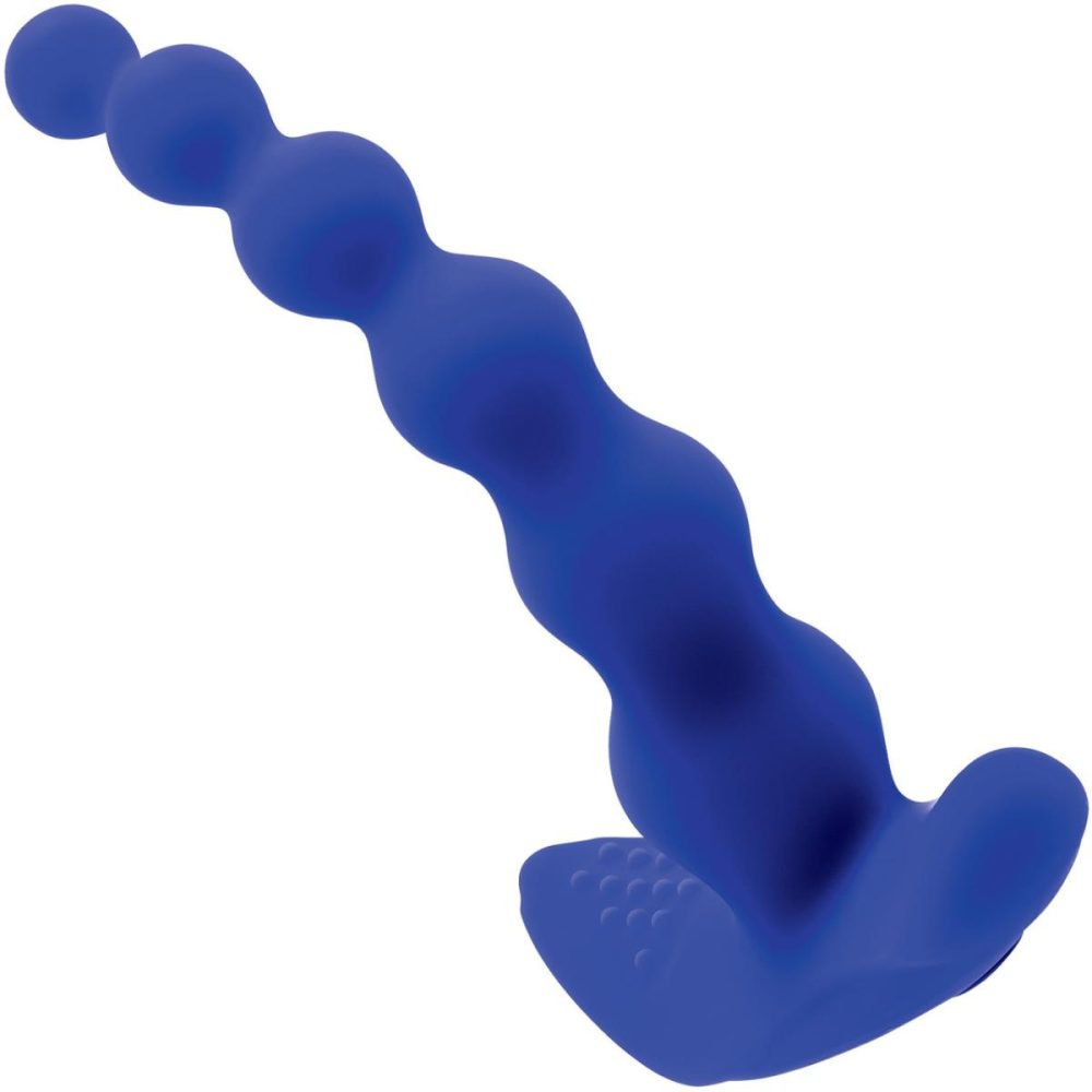 Anal Beads | Beaded Pleasure Rechargeable Waterproof Silicone Vibrating Anal Beads With Remote – Blue