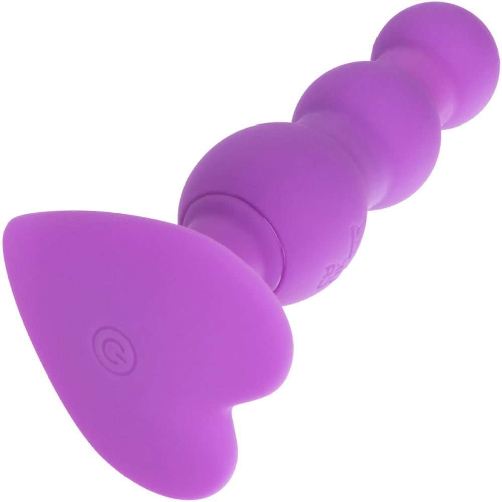 Anal Beads | First Time Triple Beaded Probe Rechargeable Silicone Vibrating Butt Plug – Purple