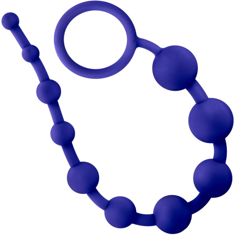 Anal Beads | Luxe Silicone 10 Anal Beads by Novelties – Indigo