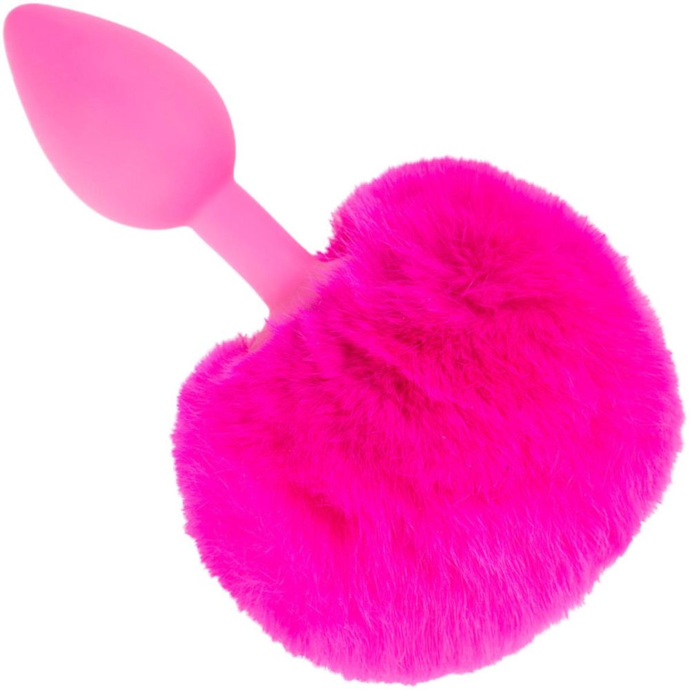 Anal Plugs With Tails | Neon Bunny Tail Silicone Butt Plug by – Pink