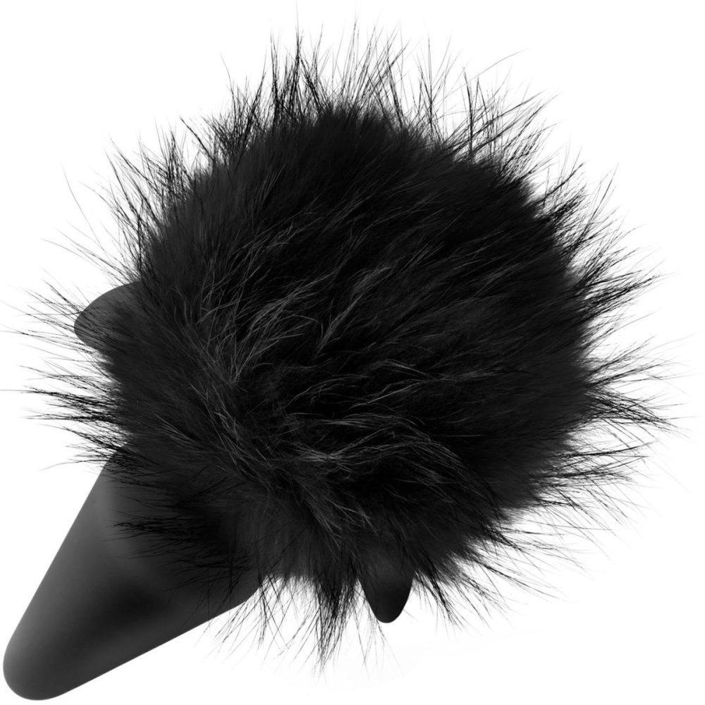 Anal Plugs With Tails | Temptasia Bunny Tail Pom Plug Silicone Butt Plug With Fur Pom-Pom by – Black