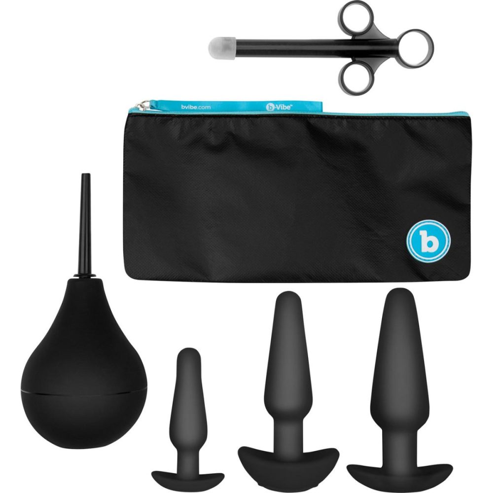 Anal Trainer Kits | Anal Training & Education Set With 3 Plugs & Instructional Guide – Black