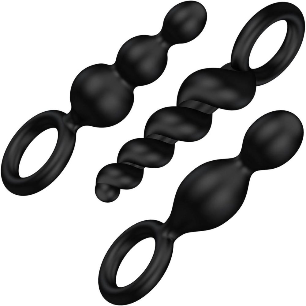 Anal Trainer Kits | Booty Call Silicone Anal Plugs – Set Of 3 – Black