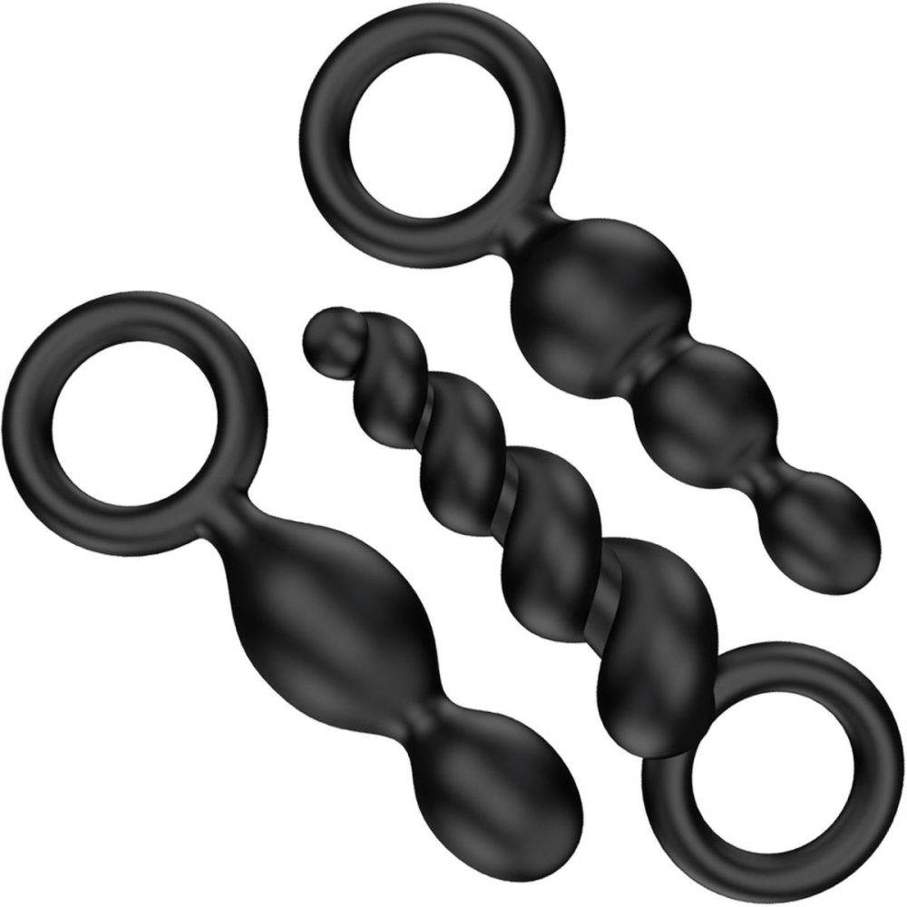 Anal Trainer Kits | Booty Call Silicone Anal Plugs – Set Of 3 – Black