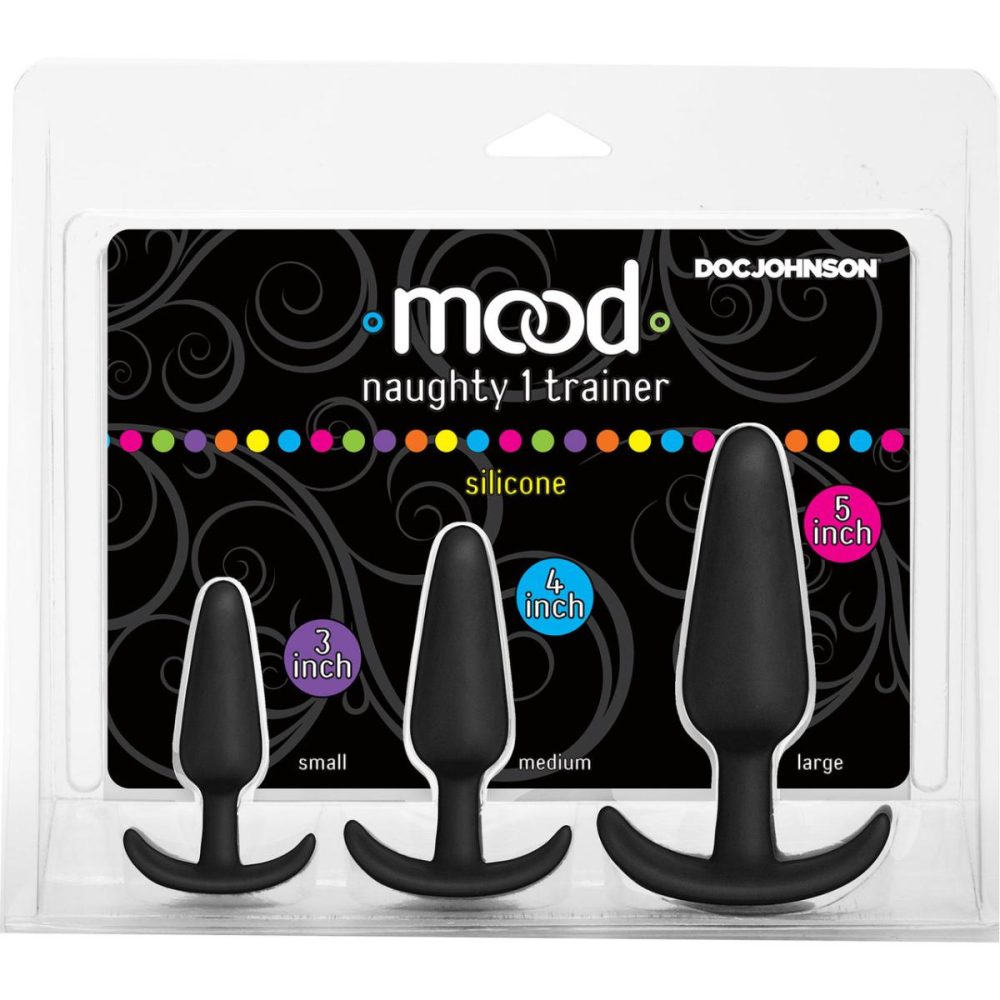 Anal Trainer Kits | Mood Naughty 1 Silicone Butt Plug Trainer Set by – Black