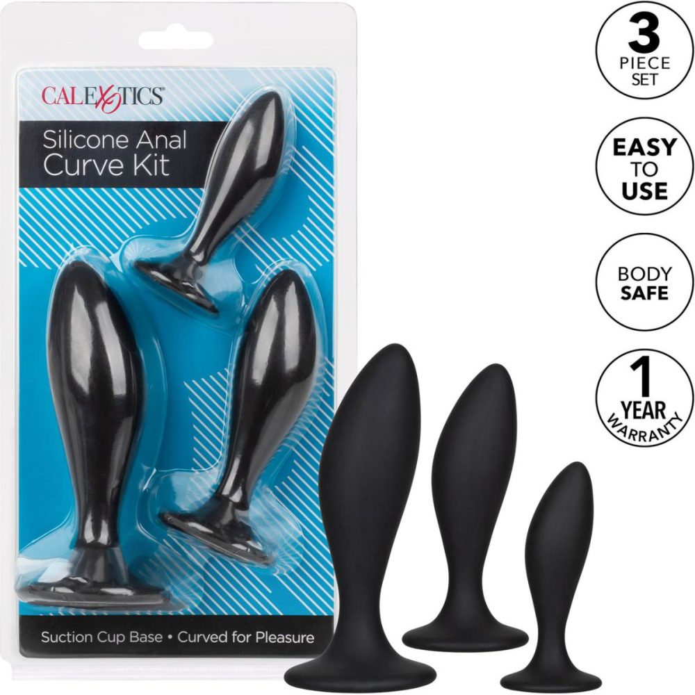 Anal Trainer Kits | Silicone Anal Curve Exerciser Kit With Three Plugs