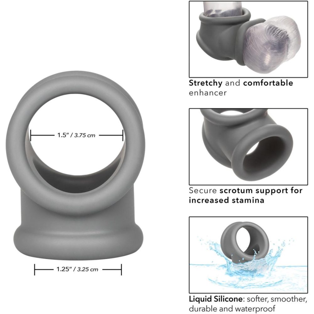 Ball Stretchers | Alpha Liquid Silicone Precision Cock & Balls Ring – Grey