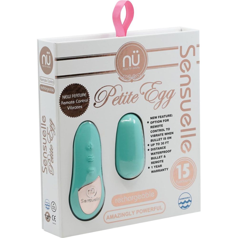 Bullet & Egg Vibrators | 15-Function Remote Control Waterproof Vibrating Petite Egg Nu Sensuelle – Teal