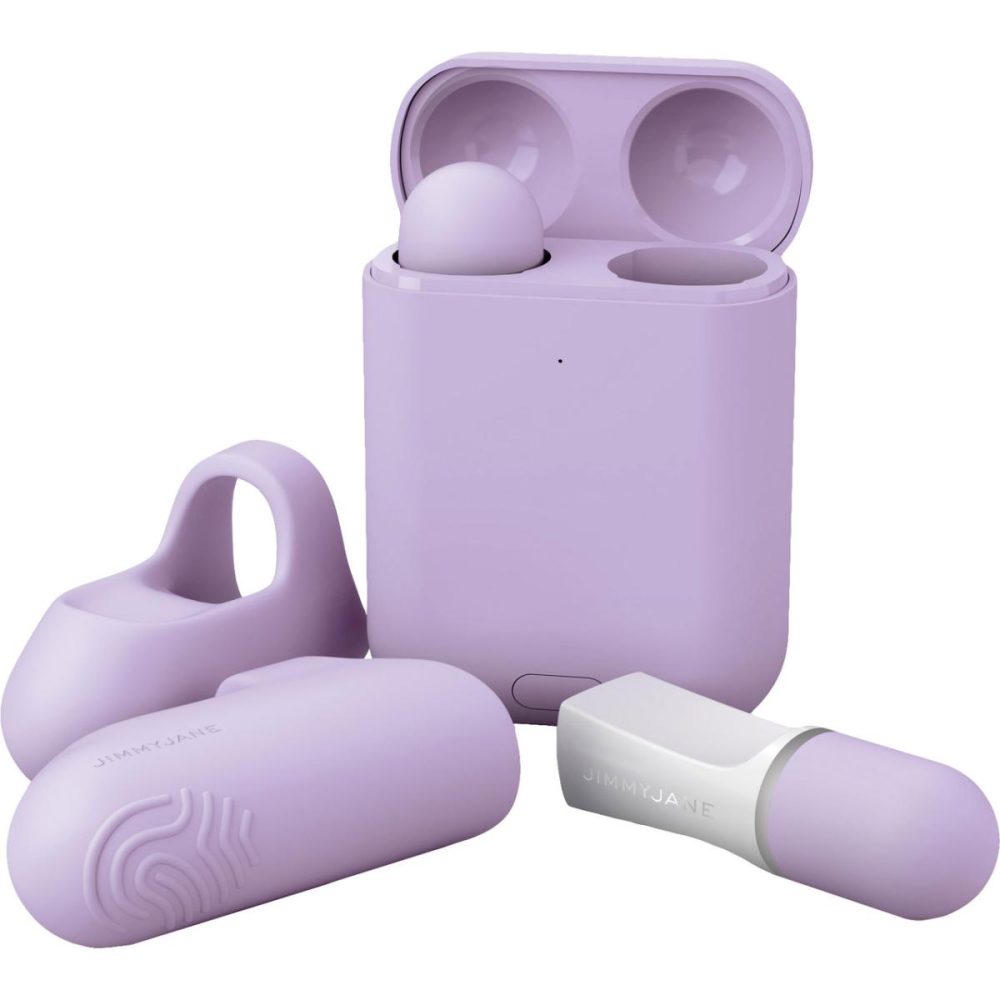 Bullet & Egg Vibrators | JimmyJane Hello Touch Pro Vibrating Travel Massagers With Charging Case – Lavender & White