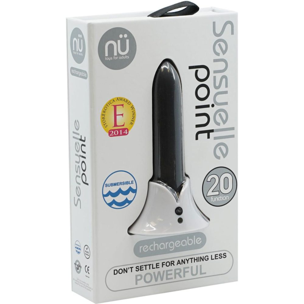 Bullet & Egg Vibrators | Point 20 Function Rechargeable Silicone Waterproof Bullet Vibrator Nu Sensuelle – Black