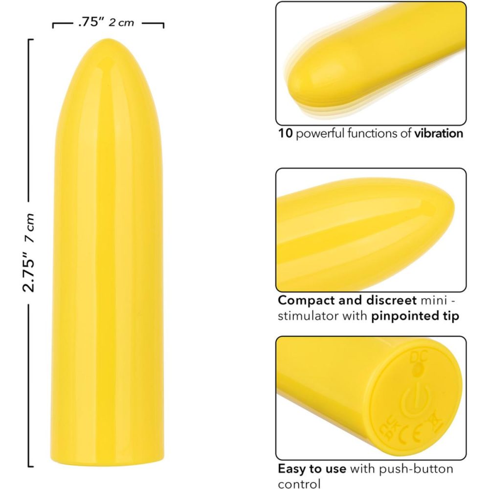 Bullet & Egg Vibrators | Turbo Buzz Classic Mini Bullet Rechargeable Waterproof Vibrator – Yellow