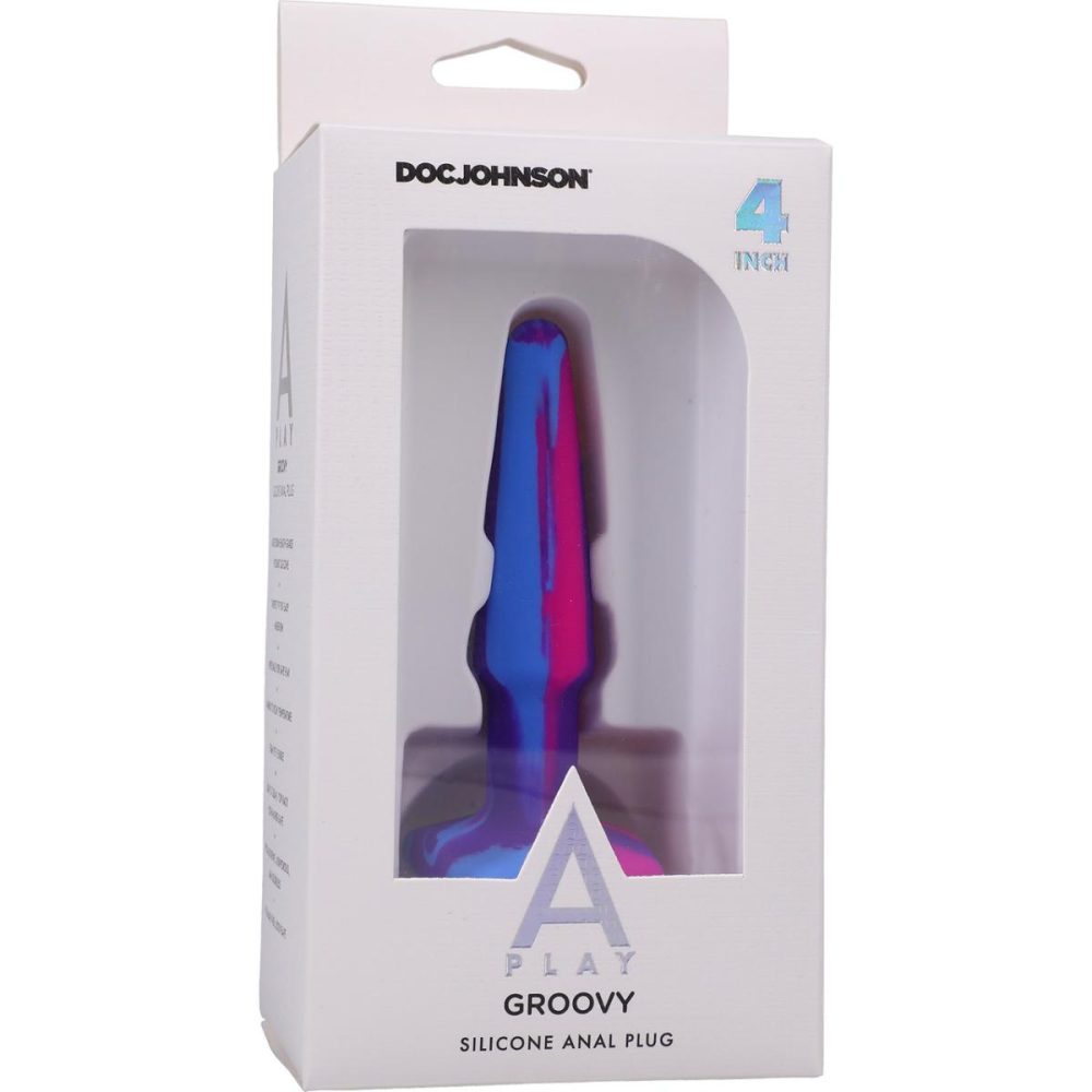 Butt Plugs & Probes | A-Play Groovy Silicone 4" Anal Plug – Berry