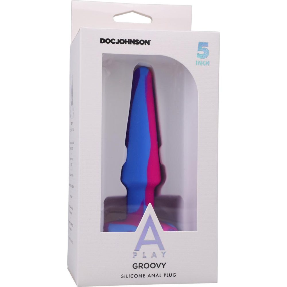 Butt Plugs & Probes | A-Play Groovy Silicone 5" Anal Plug – Berry