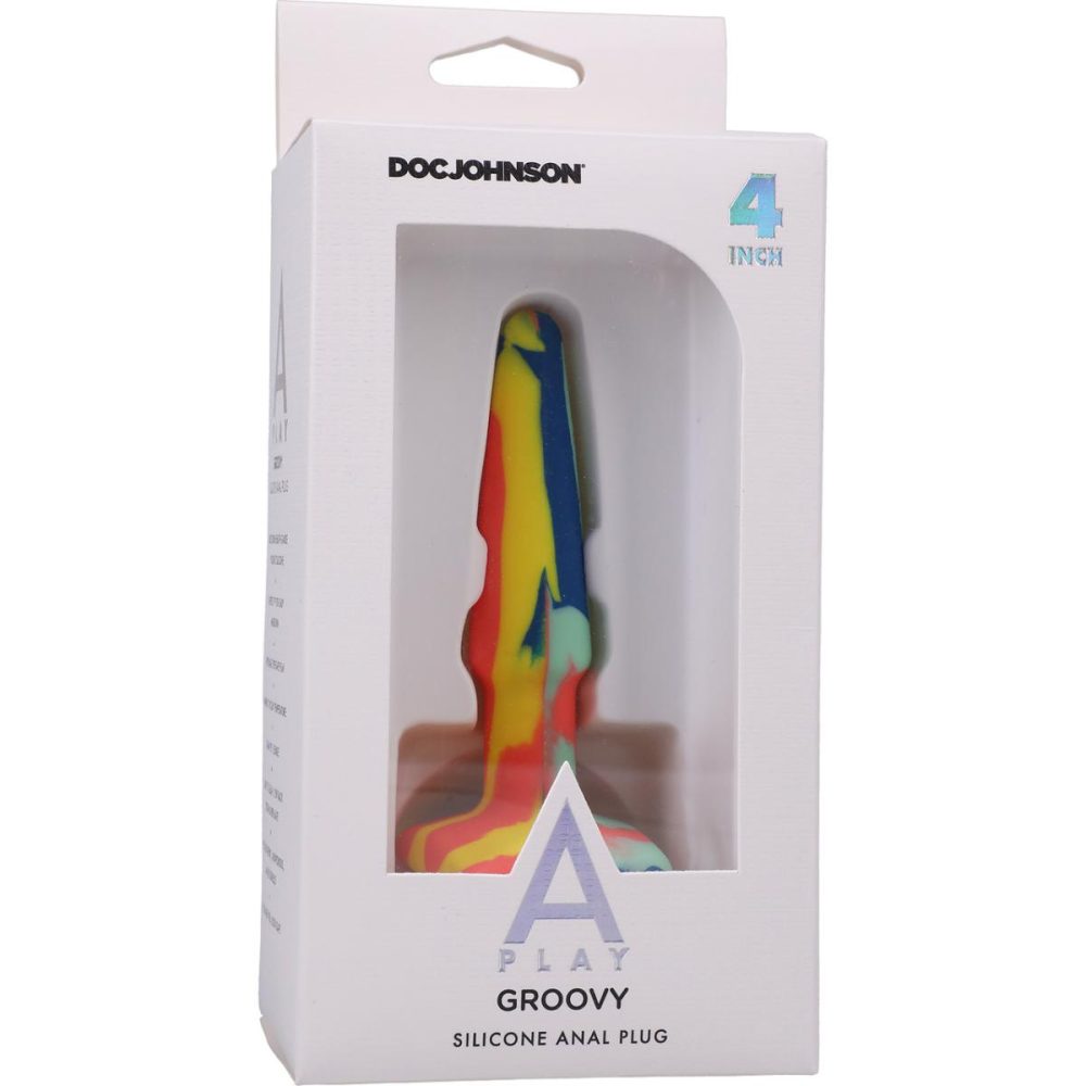 Butt Plugs & Probes | A-Play Groovy Silicone 4" Anal Plug – Sunrise