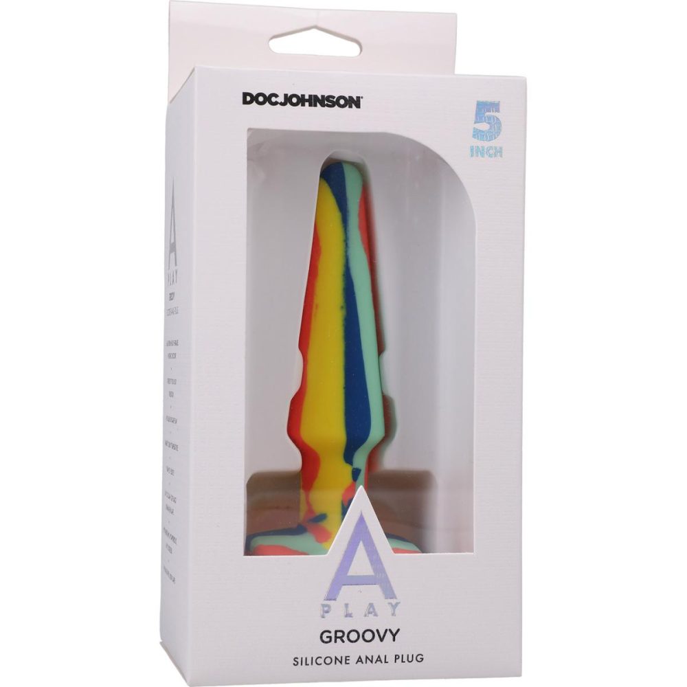 Butt Plugs & Probes | A-Play Groovy Silicone 5" Anal Plug – Sunrise