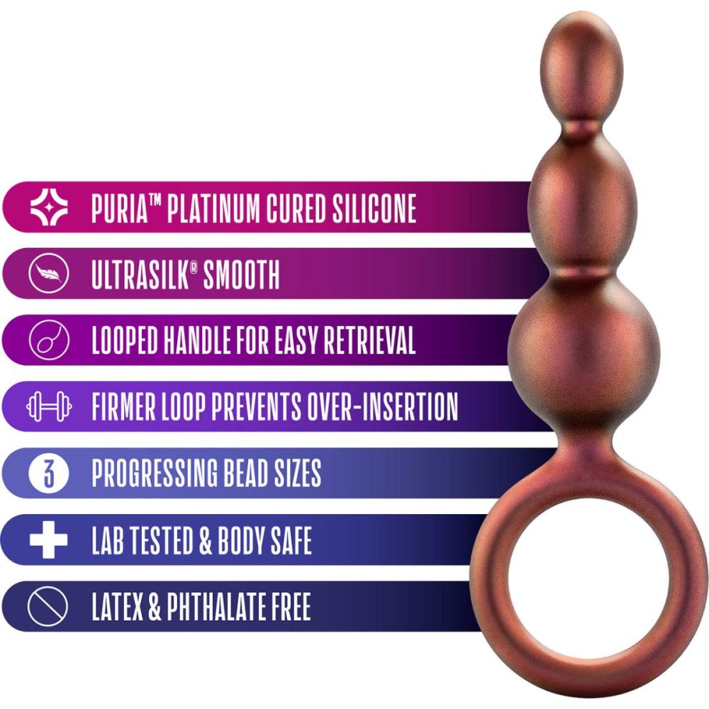 Butt Plugs & Probes | Anal Adventures Matrix Beaded Loop Silicone Butt Plug – Copper