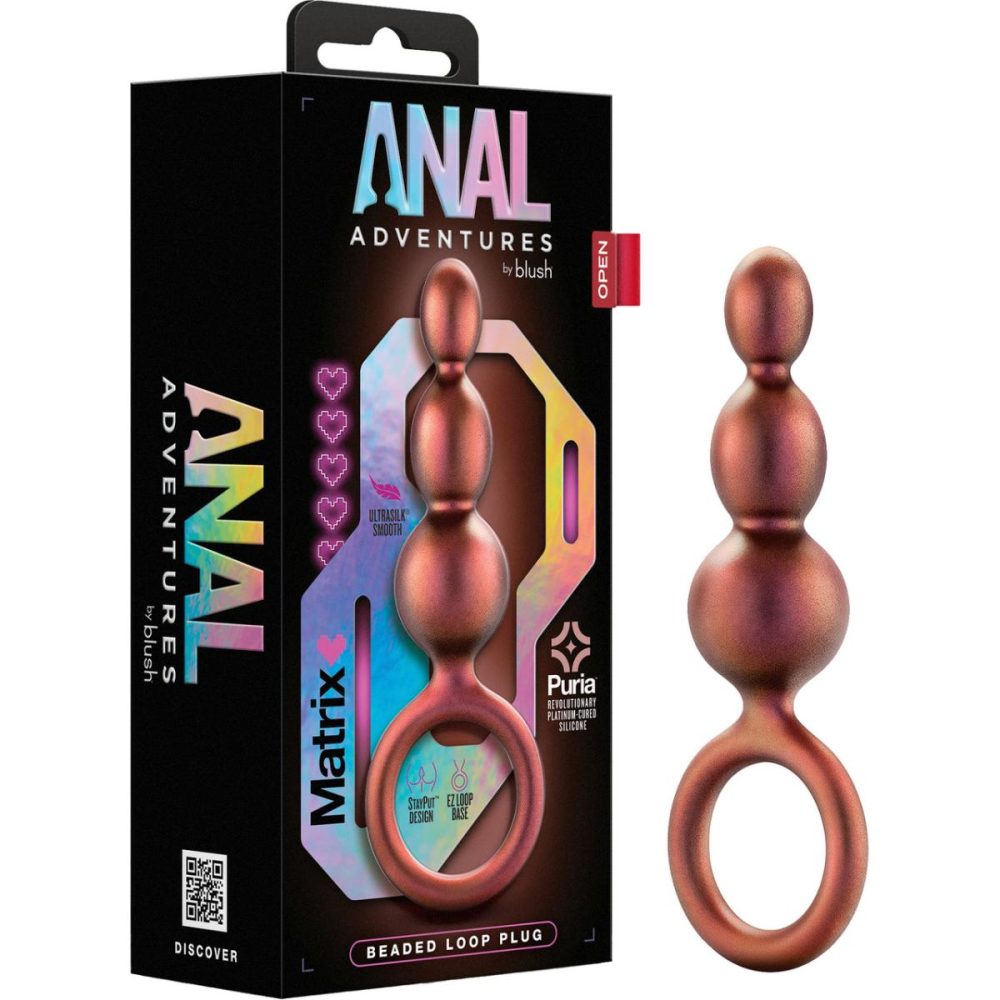 Butt Plugs & Probes | Anal Adventures Matrix Beaded Loop Silicone Butt Plug – Copper