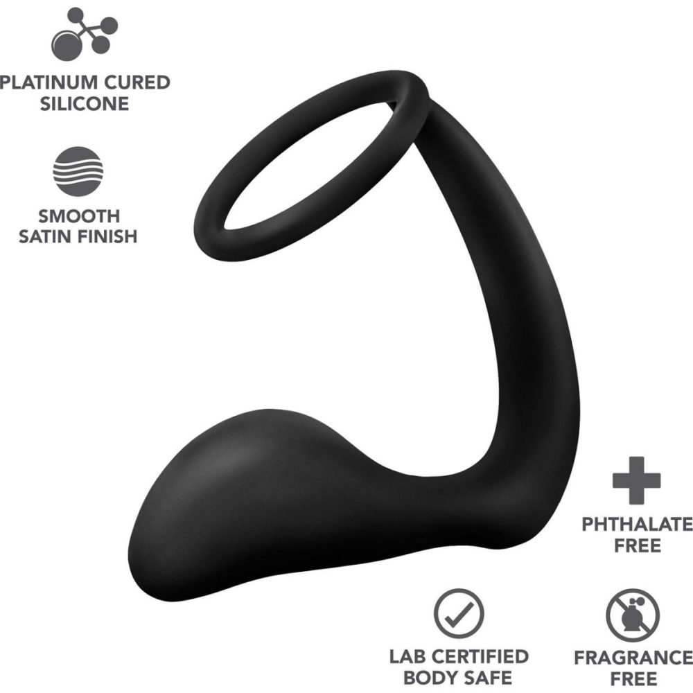 Butt Plugs & Probes | Anal Adventures Platinum Silicone Cock Ring Plug by – Black