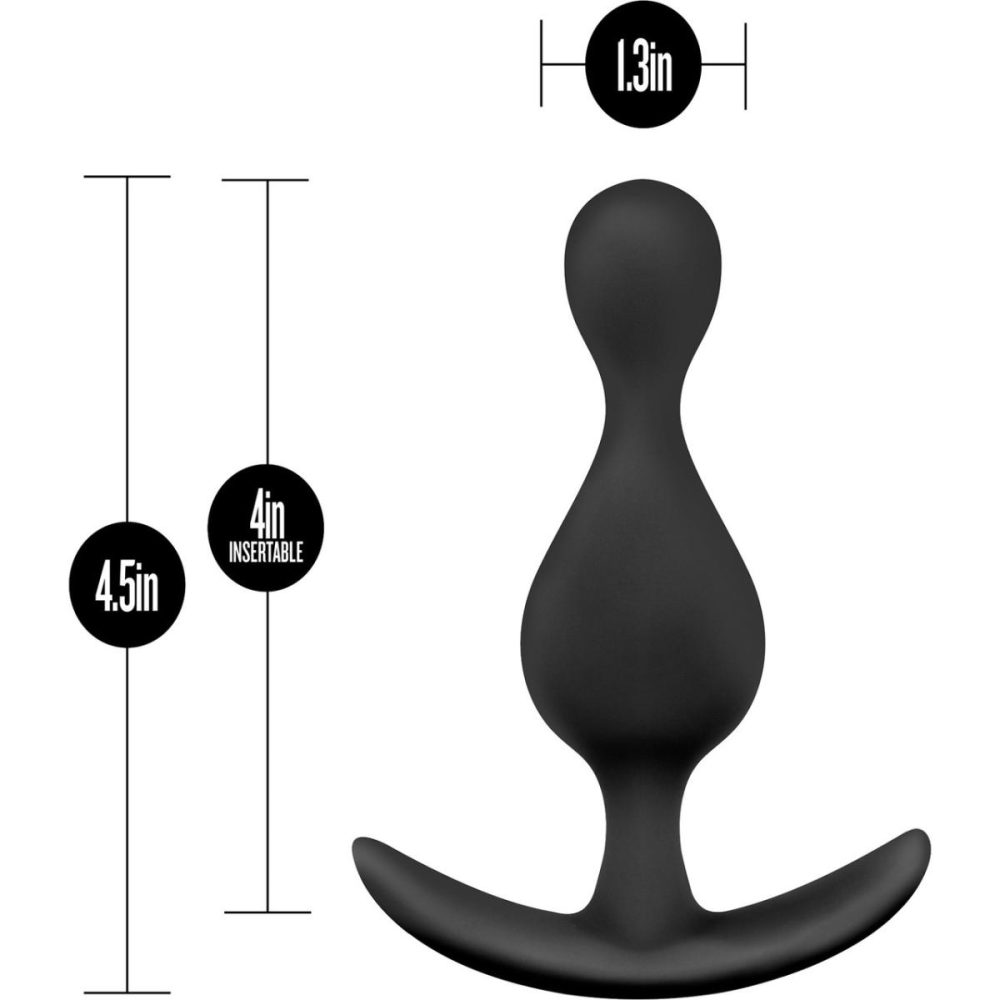 Butt Plugs & Probes | Anal Adventures Platinum Wave Silicone Butt Plug – Black