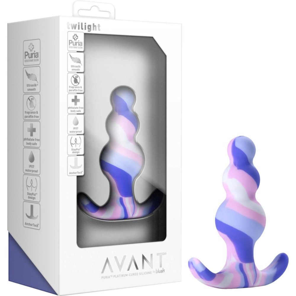 Butt Plugs & Probes | Avant Twilight Beaded Silicone Butt Plug – Blue