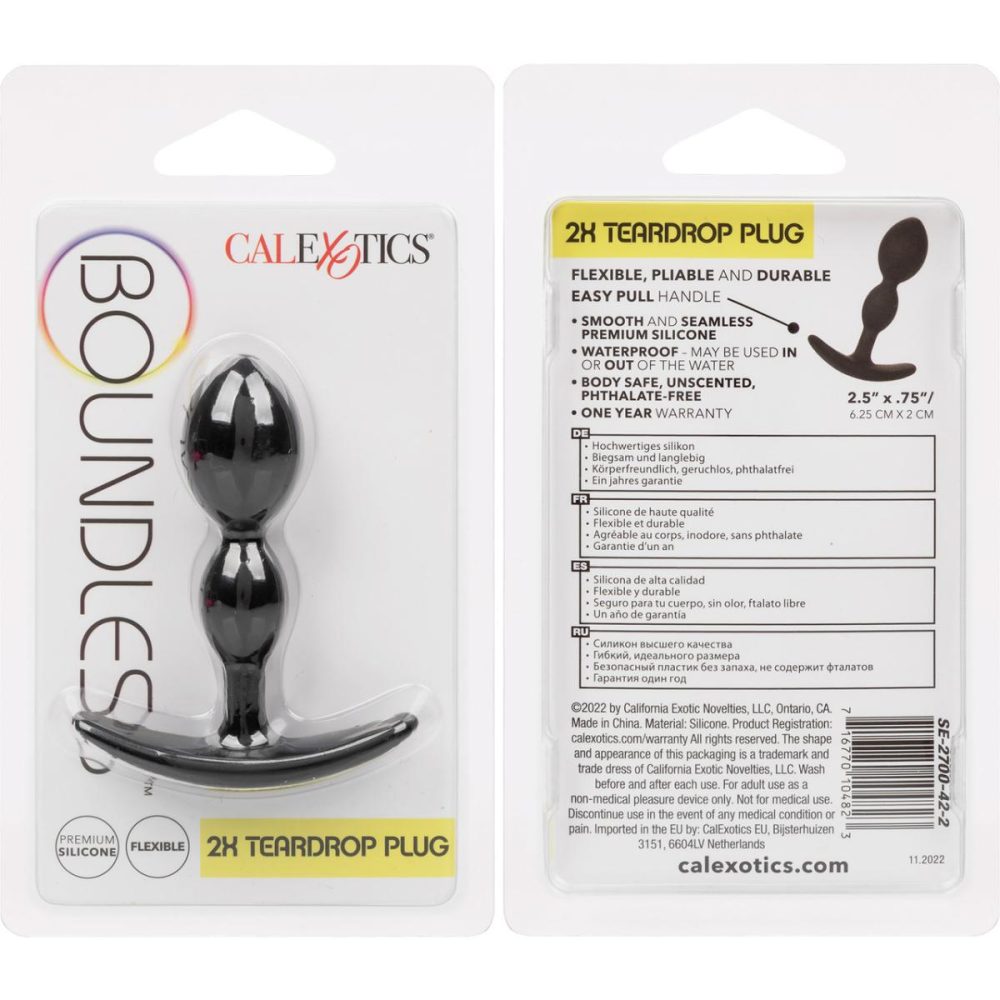 Butt Plugs & Probes | Boundless 2X Teardrop Plug Silicone Butt Plug – Black