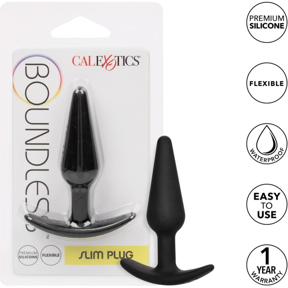 Butt Plugs & Probes | Boundless Slim Plug Silicone Butt Plug – Black