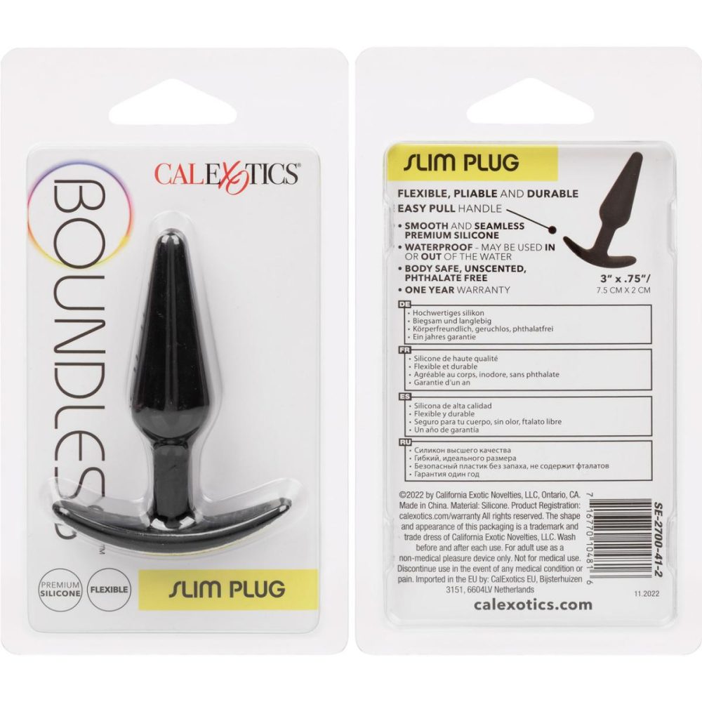 Butt Plugs & Probes | Boundless Slim Plug Silicone Butt Plug – Black