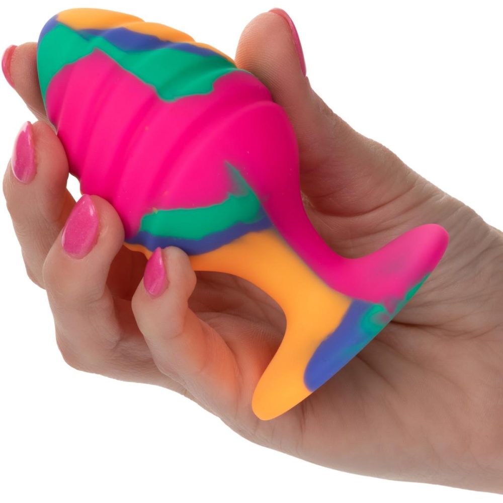 Butt Plugs & Probes | Cheeky Swirl Tie-Dye Silicone Butt Plug Large