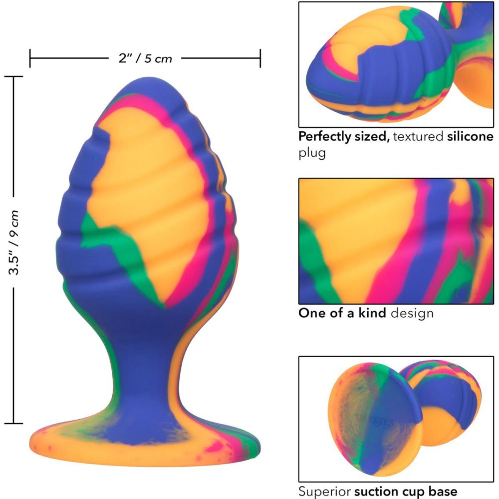 Butt Plugs & Probes | Cheeky Swirl Tie-Dye Silicone Butt Plug Large