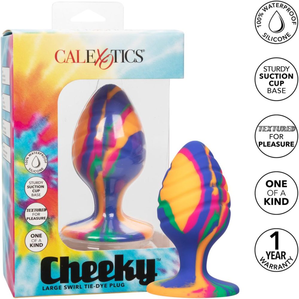 Butt Plugs & Probes | Cheeky Swirl Tie-Dye Silicone Butt Plug Large