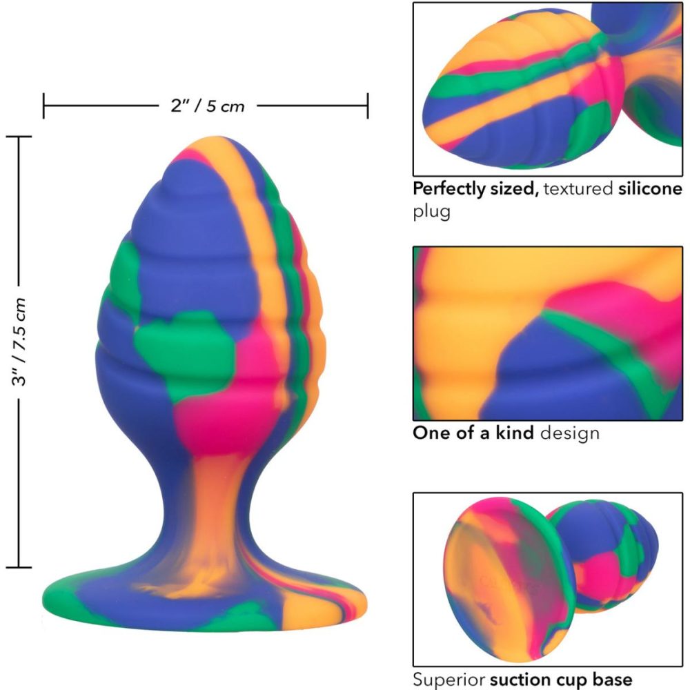 Butt Plugs & Probes | Cheeky Swirl Tie-Dye Silicone Butt Plug Medium