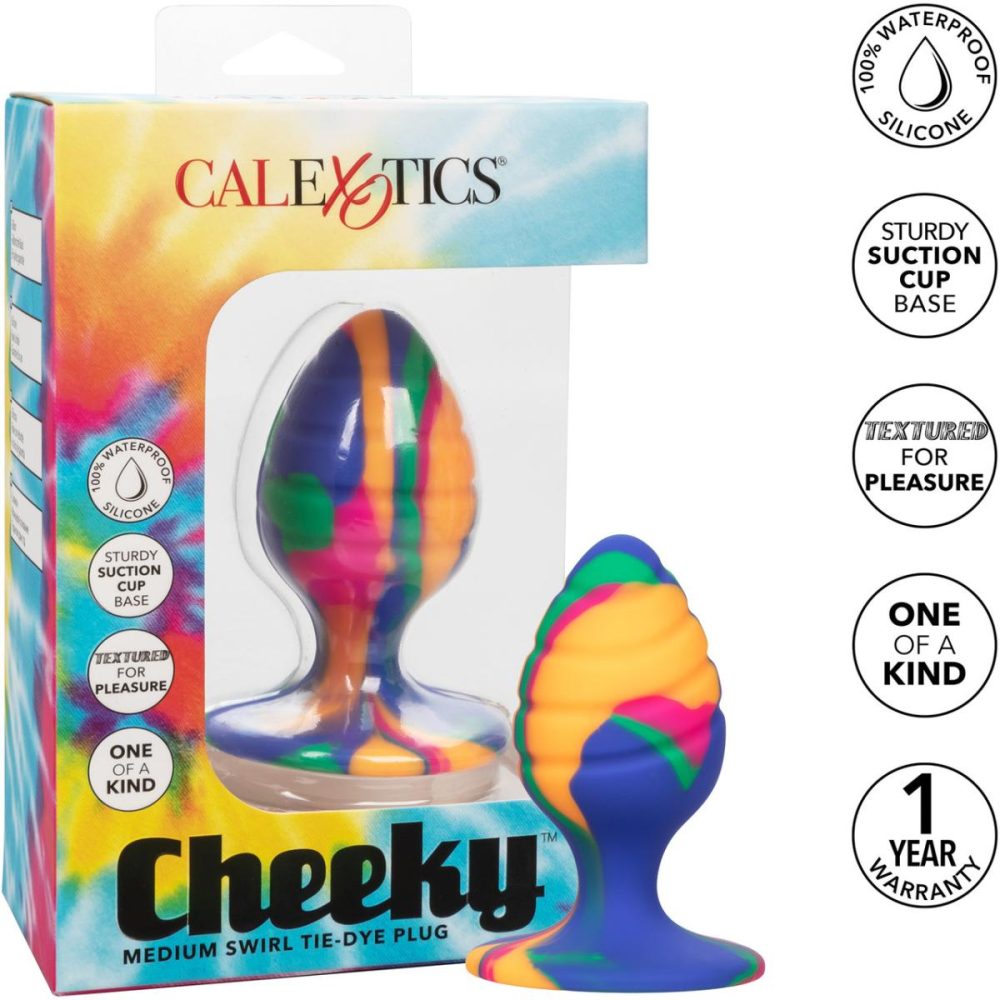 Butt Plugs & Probes | Cheeky Swirl Tie-Dye Silicone Butt Plug Medium