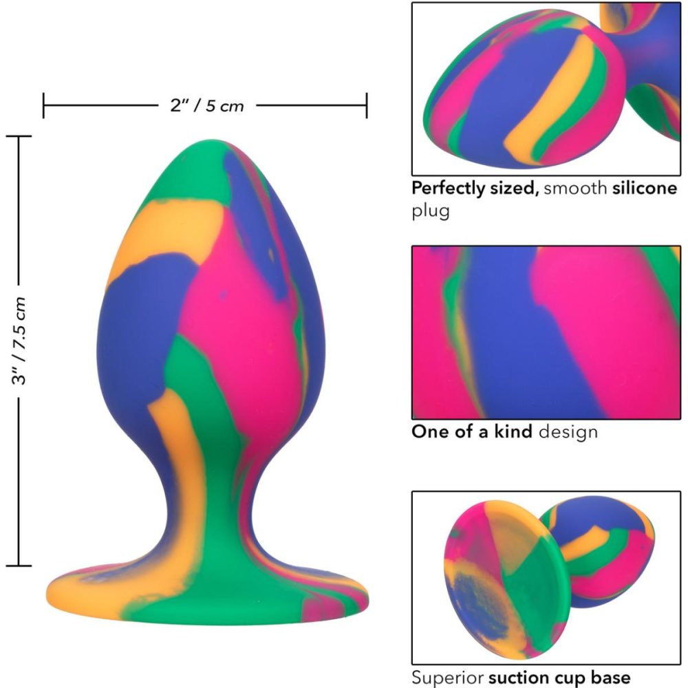 Butt Plugs & Probes | Cheeky Tie-Dye Silicone Butt Plug Medium