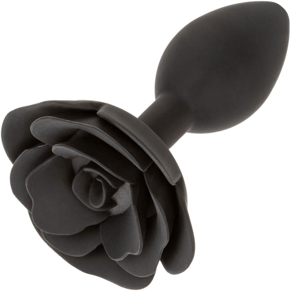 Butt Plugs & Probes | Forbidden Large Rose Silicone Butt Plug – Black